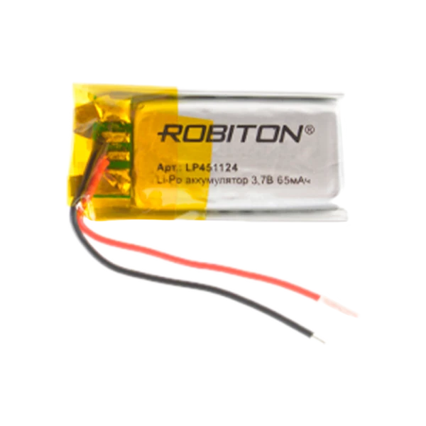 Аккумулятор ROBITON LP451124 3.7В 65мАч PK1 (10/250)