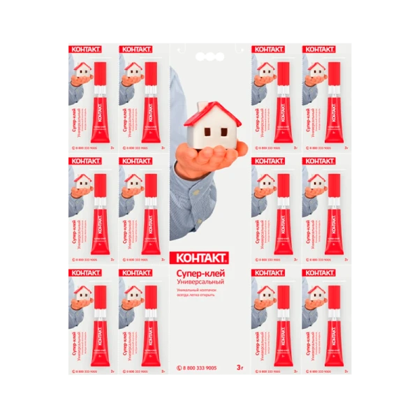 *Супер-клей Контакт ГЕЛЬ 3г универсальный BL12 (12/288) 