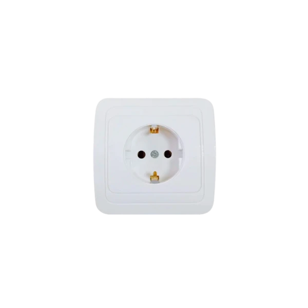 Розетка Прогресс Slim 1гн. 10A С/З ABS + Керамика белый (1/10/200)