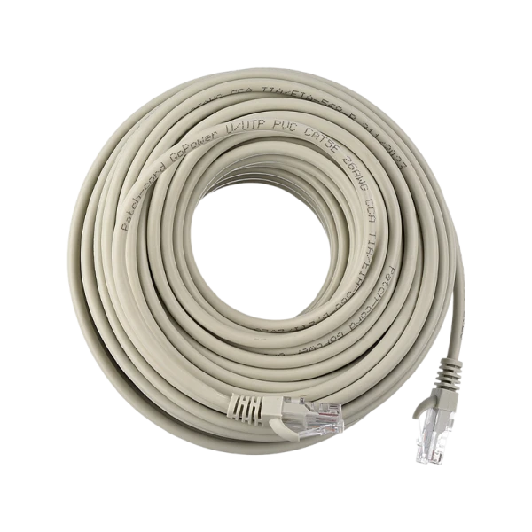 Патч-корд GoPower RJ-45 (m)-RJ-45 (m) 20.0м кат.5е ПВХ 26AWG CCA серый Premium Zip-Lock c подвесом