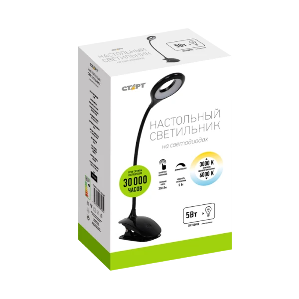 Светильник настольный Старт CT204 220-240V на основании черный