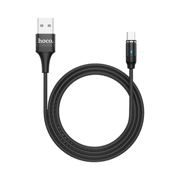 Кабель HOCO U76 USB (m)-microUSB (m) 1.2м 2.4A нейлон магнит черный (1/22/220)