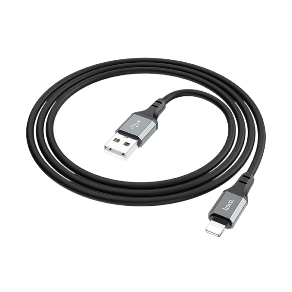 Кабель HOCO X86 USB (m)-Lightning (m) 1.0м 3.0A силикон черный (1/360)