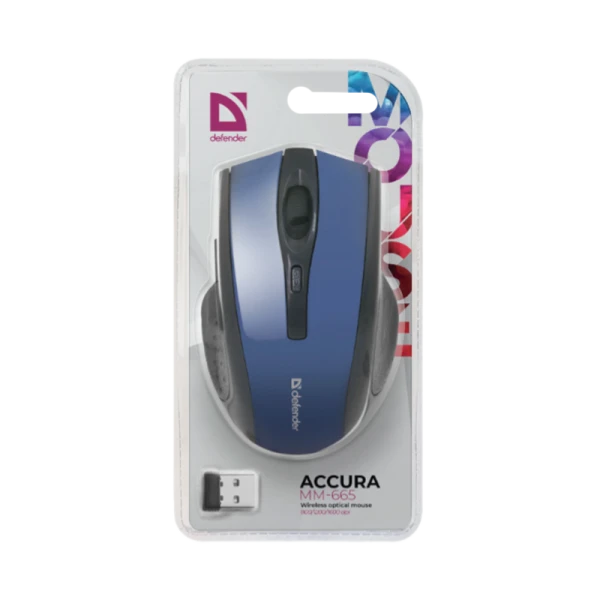 Мышь беспроводная Defender MM-665 Accura классическая USB синий (1/40)