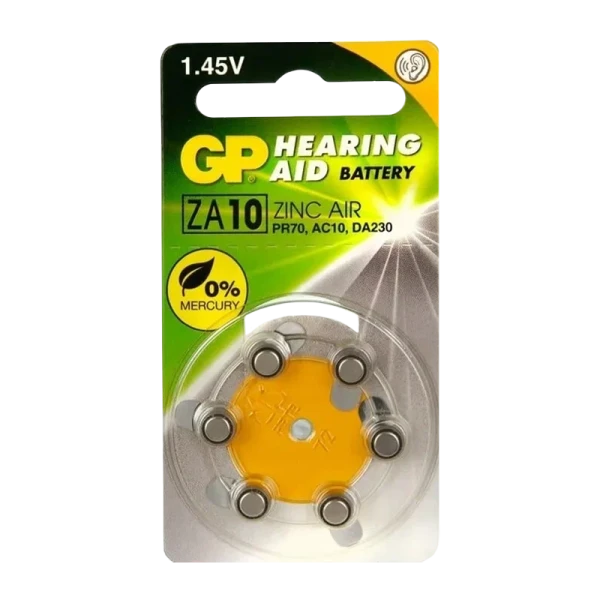Батарейка GP ZA10 BL6 Zinc Air 1.45V (6/60/300/3000) R