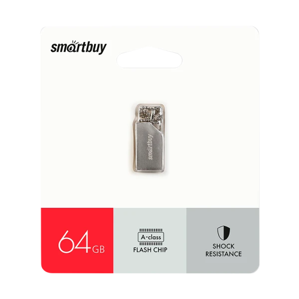 Флеш-накопитель Smartbuy MU30 64GB USB2.0 металл серебряный