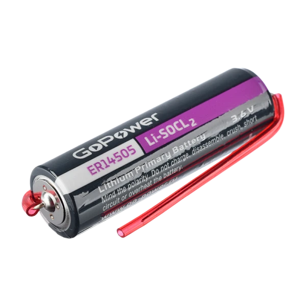 Батарейка GoPower ER14505 PC1 Li-SOCl2 3.6V 2600mAh с выводами (1/10/500)