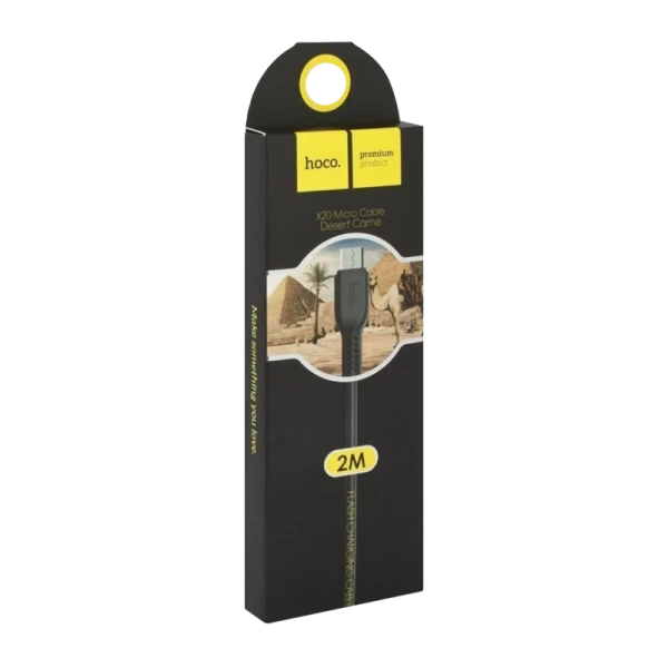 Кабель HOCO X20 USB (m)-microUSB (m) 2.0м 2.0A ПВХ черный (1/30/300)