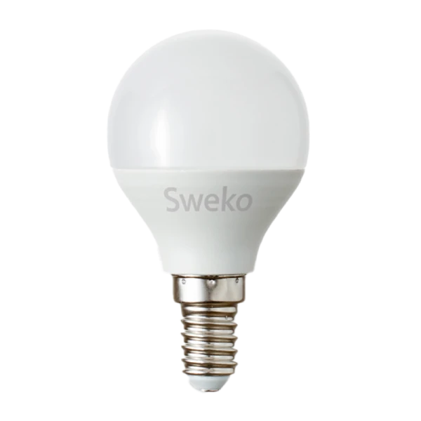 Лампа светодиодная Sweko G45 E14 5W 6500К 230V шар (1/5/100)