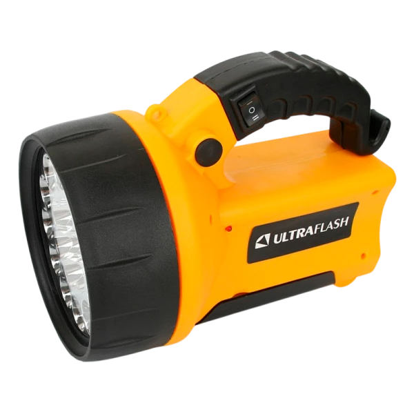 Фонарь туристический Ultraflash UF3712LED 2.5W 19LED+8SMD от аккумулятора IP22 черный желтый (1/20)