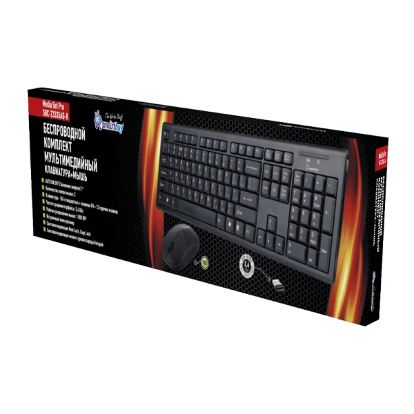 Набор клавиатура+мышь беспроводной Smartbuy 23335AG-K черный (1/10)