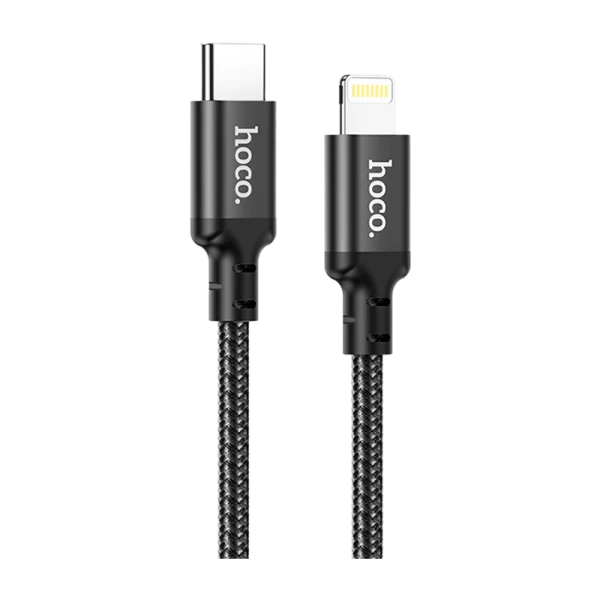 Кабель HOCO X14 Lightning (m)-Type-C (m) 1.0м 3.0A 20W нейлон черный (1/20/200)