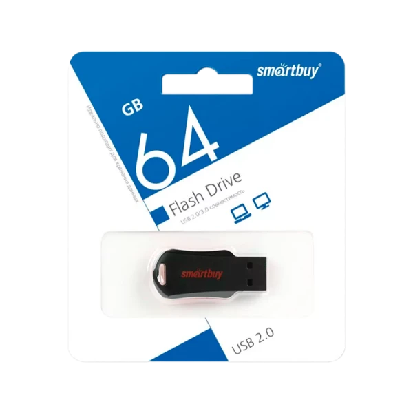 Флеш-накопитель Smartbuy Unit 64GB USB2.0 пластик черный красный