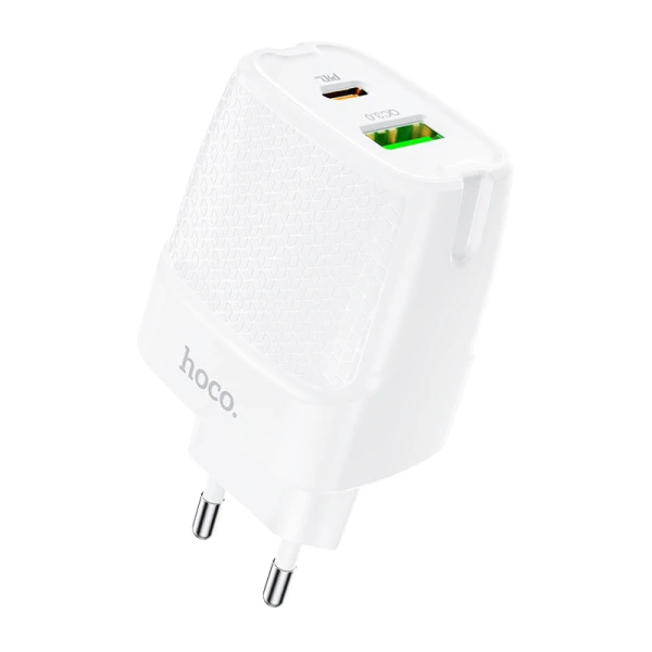 Сетевое З/У HOCO C85A 1USB/Type-C 3.0A 18W QC3.0 белый (1/10/100)