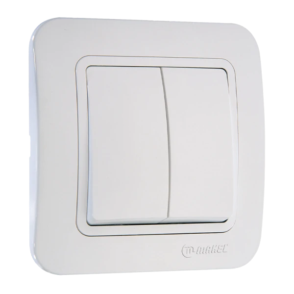 Выключатель Makel Lillium 2-клав.10A пластик белый 70003 (1/12)