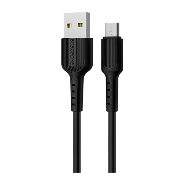 Кабель Borofone BX16 USB (m)-microUSB (m) 1.0м 2.4A ПВХ черный (1/648)