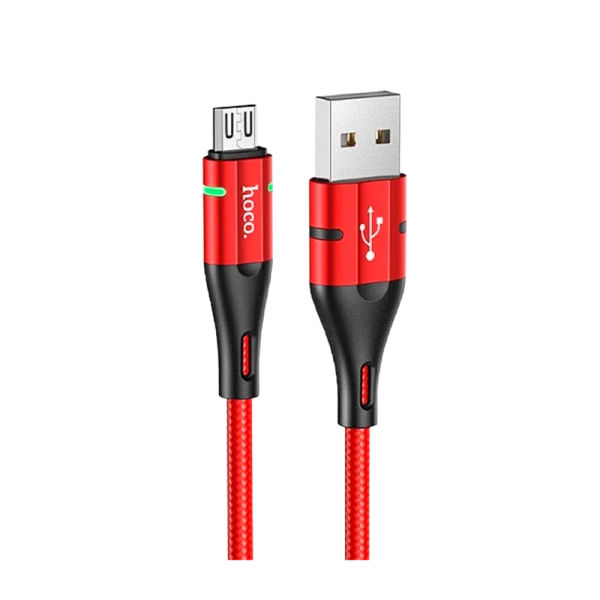 Кабель HOCO U93 USB (m)-microUSB (m) 1.2м 2.4A нейлон красный (1/22/220)