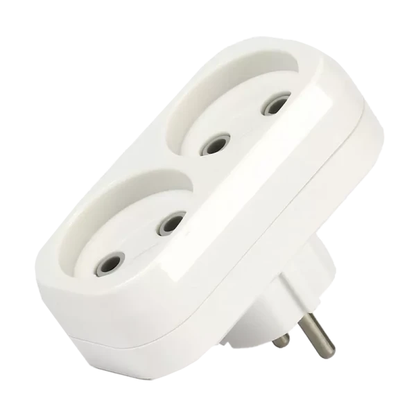 Разветвитель Smartbuy 2р.Б/З 10A белый (1/20)