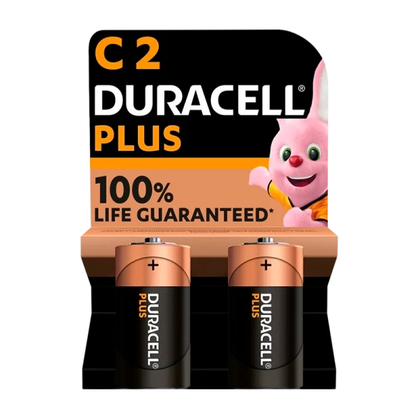 Батарейка Duracell Plus LR14 C BL2 Alkaline 1.5V (2/20/10120)
