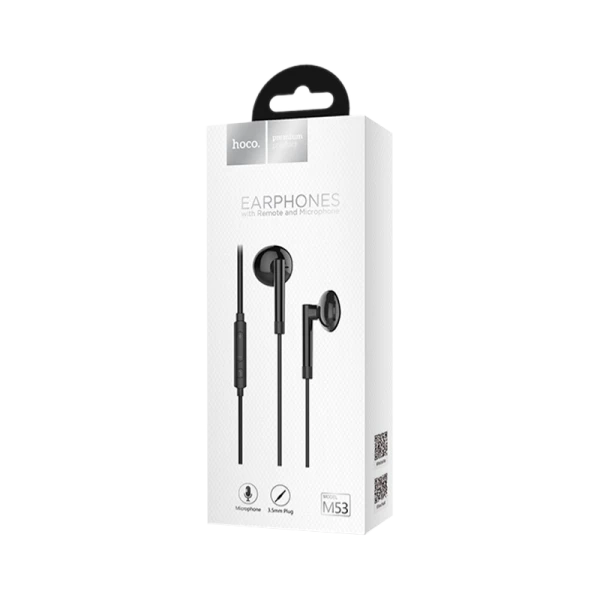 Наушники вставные HOCO M53 с микр. черный (1/21/210)