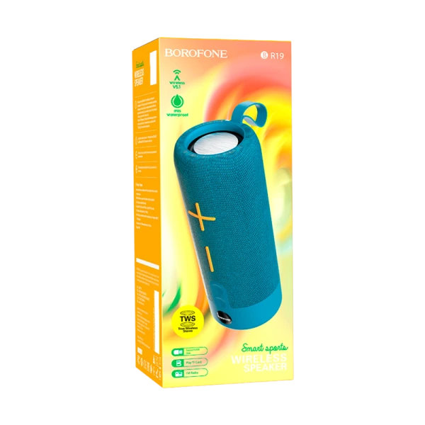 Портативная колонка Borofone BR19 bluetooth 5.1 microSD бирюзовый (1/50)