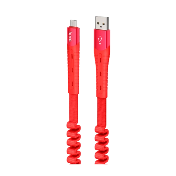 Кабель HOCO U78 USB (m)-microUSB (m) 1.2м 2.1A ткань красный (1/22/220)