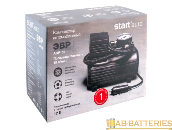 Автомобильный компрессор Старт ACP152 ЭВР 15л/мин черный
