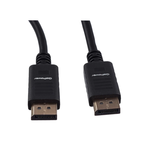 Кабель GoPower DisplayPort (m)-DisplayPort (m) 1.8м ПВХ ver.1.4 черный Premium Zip-Lock c подвесом