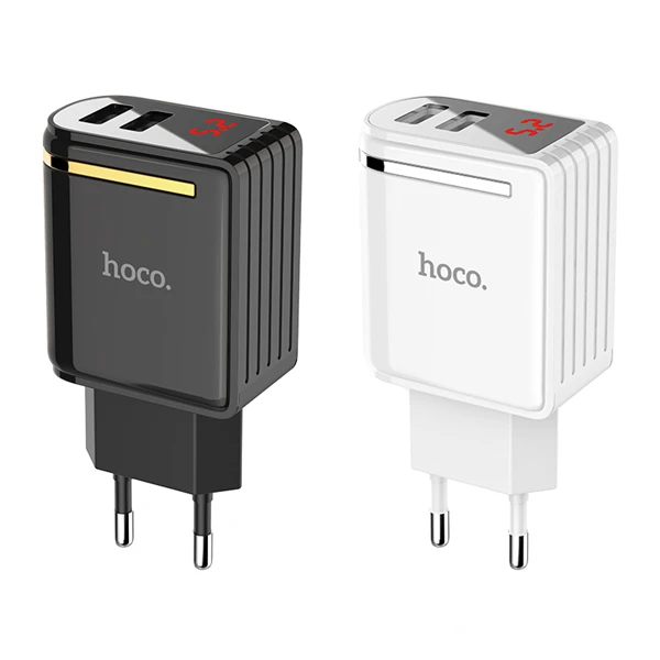 Сетевое З/У HOCO C39A 2USB 2.4A черный (1/24/144)