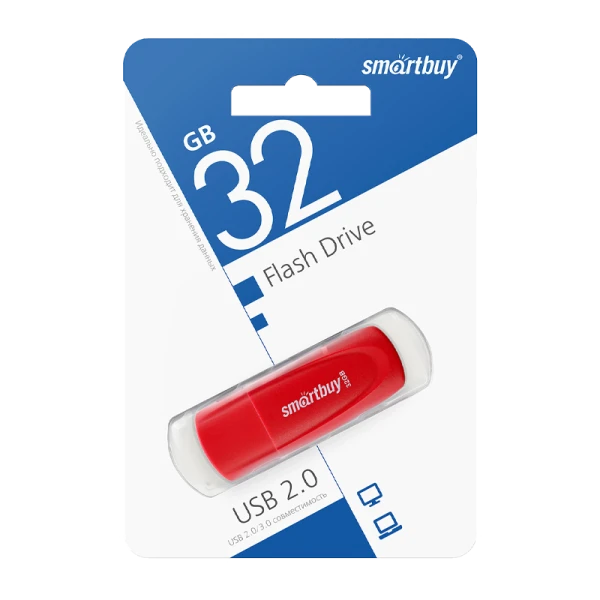 Флеш-накопитель Smartbuy Scout 32GB USB2.0 пластик красный