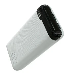 Внешний аккумулятор MORE CHOICE PB19-20 20000mAh 2.1A 2USB/Type-C/MicroUSB дисплей белый