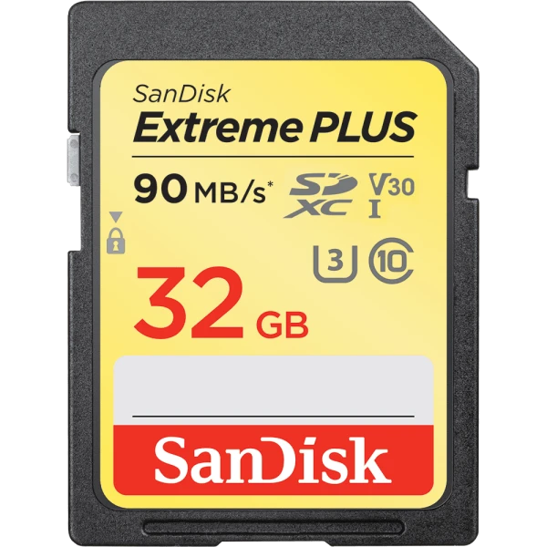 Карта памяти SD SanDisk Extreme Plus 32GB Class10 UHS-I (U3) 90 МБ/сек V30