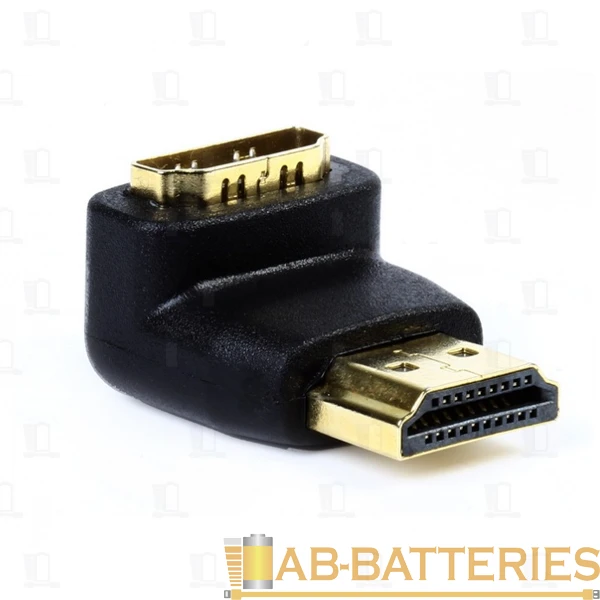 Переходник Smartbuy A111 HDMI (m)-HDMI (f) пластик угловой черный (1/1000)