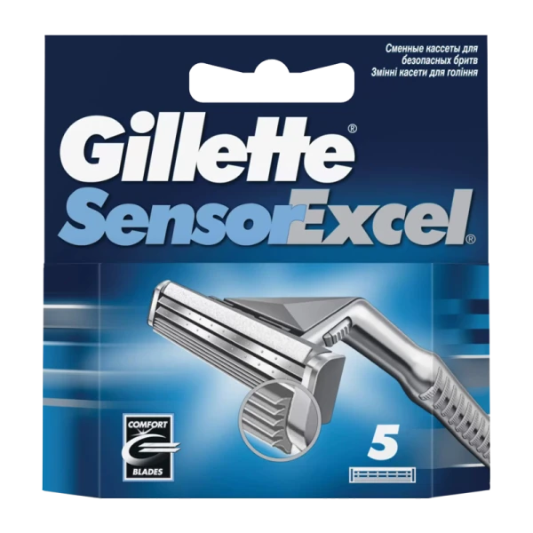Сменные кассеты Gillette Sensor Excel (Vector 3) 3 лезвия 5шт. (цена за 1 шт) (5/60)