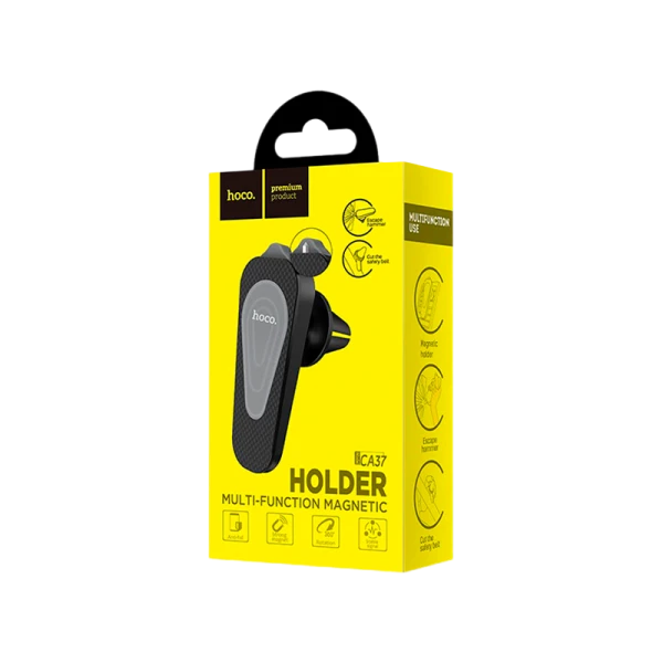 Держатель автомобильный HOCO CA37 в воздуховод магнит черный серый (1/210)