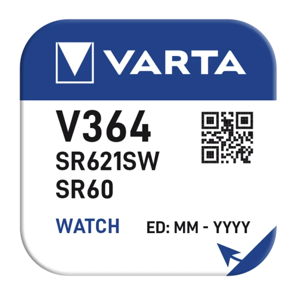 Батарейка Varta 364 (SR621SW) BL1 Silver Oxide 1.55V (1/10/100)