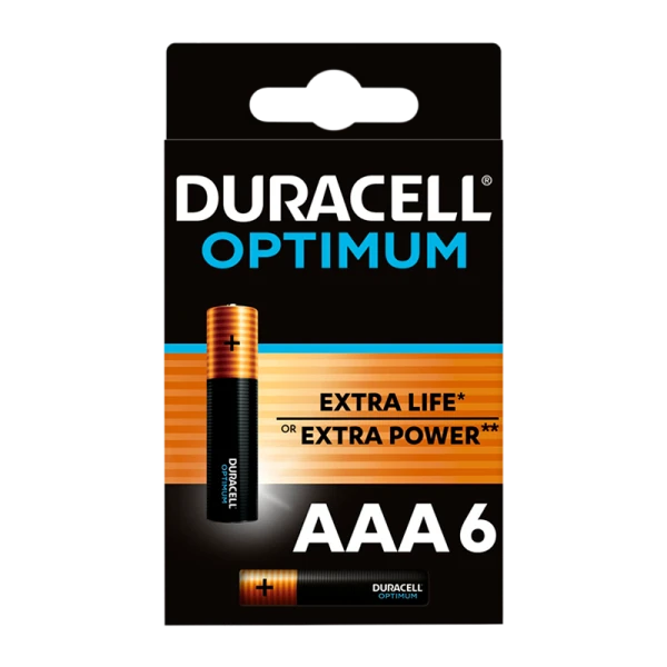 Батарейка Duracell Optimum LR03 AAA BL6 Alkaline 1.5V (6/48)