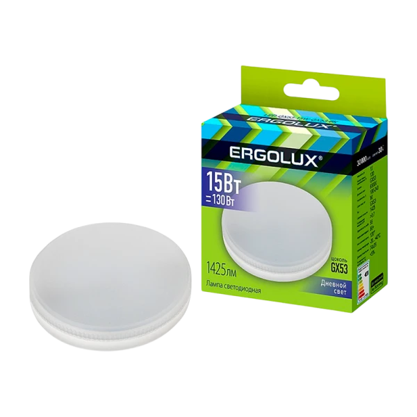 Лампа светодиодная Ergolux GX53 15W 6500К 172-265V рефлектор (1/10/100)