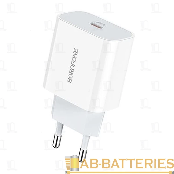 Сетевое З/У Borofone BA38A Plus Type-C 2.22A 20W QC3.0 белый (1/44/176)