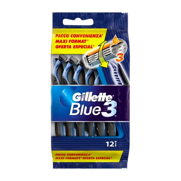 Бритва Gillette BLUE3 3 лезвия прорезиненная ручка 12шт. (1/24)