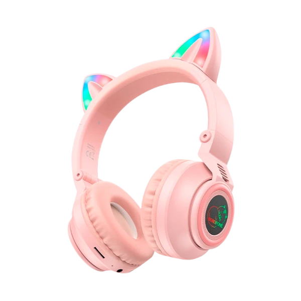 Наушники полноразмерные Borofone BO18 bluetooth 5.0 с микр. розовый (1/36)