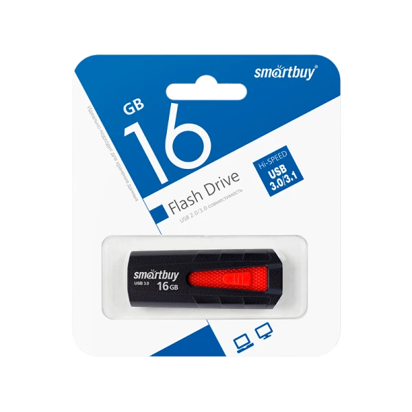 Флеш-накопитель Smartbuy Iron 16GB USB3.0 пластик черный красный