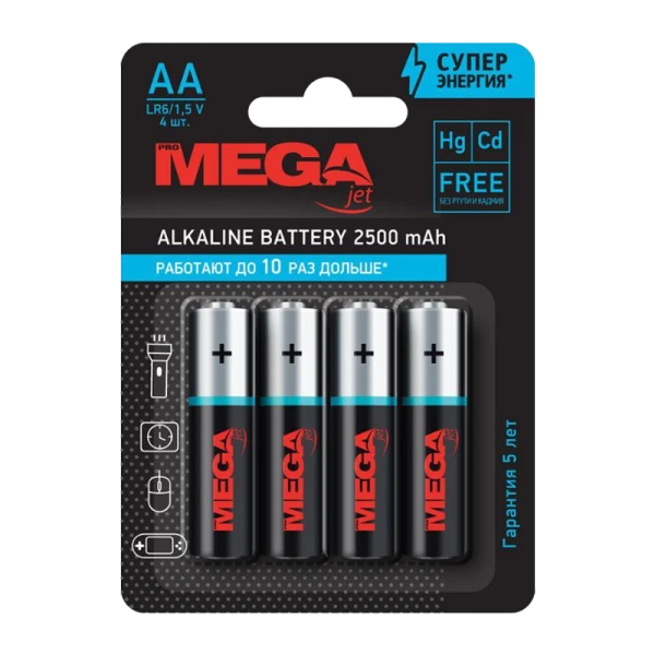 Батарейка Promega LR6 AA BL4 Alkaline 1.5V (4/48/768/24576)