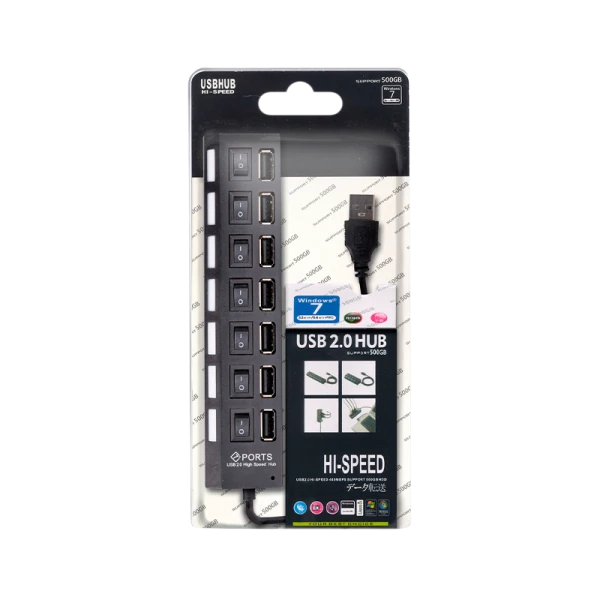 USB-Хаб Smartbuy 7207 7USB с выключателем черный