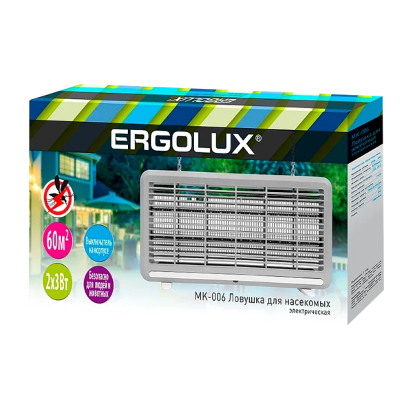 Светильник антимоскитный Ergolux MK-006 3W 220V IP44 на основании серый