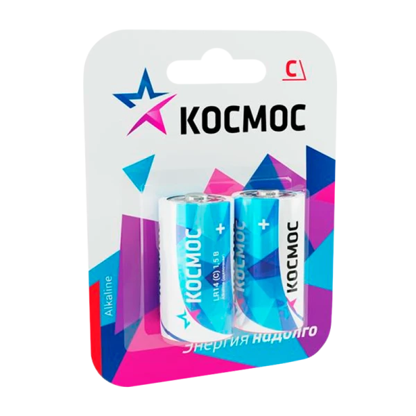 *Батарейка Космос MAX LR14 C BL2 Alkaline 1.5V (2/24/96) 