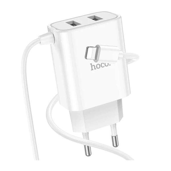 Сетевое З/У HOCO C103A 2USB Type-C (m) 2.1A белый (1/13/130)
