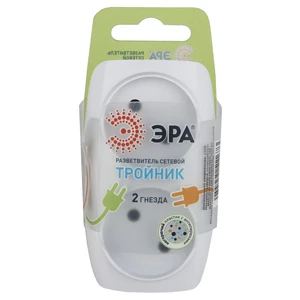 Разветвитель ЭРА SP 2р.Б/З 16A белый (1/10/60)