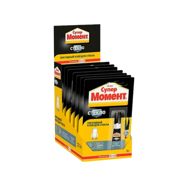 Супер-клей Момент СУПЕР СТЕКЛО 3г для стекла BOX10 шоу-бокс (10/40)