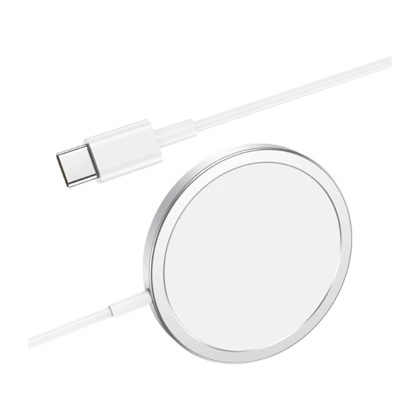 Беспроводное З/У HOCO CW30 Pro 3.0A 15W MagSafe с кабелем Type-C серебряный (1/29/174)